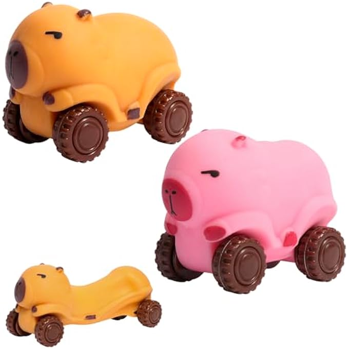 Aruytps 2PACK Capybara Car Toys for Kids, Cute Animal Stress Ball Toys, Squeeze Toy Stretchy Sensory Anxiety Relief Toys for Party Favor - Image 1