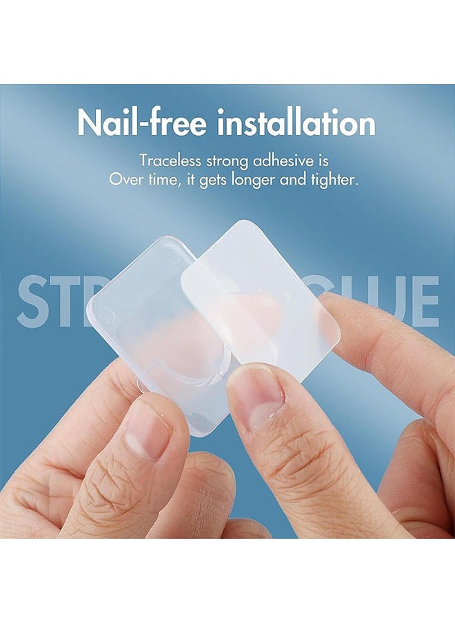 Generic Adhesive Curtain Rod Holder, 4pcs Curtain Rod Holders No Drilling, Wall Mounted Shower Rods Holder Tension Retainer for Bathroom, Bedroom, Wardrobe, Balcony, Transparent  - Image 4