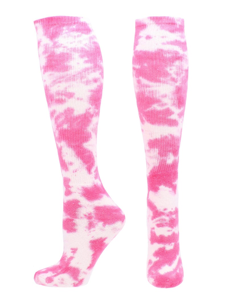 Tie Dye Multisport Tube Socks (Pink/White, Small)