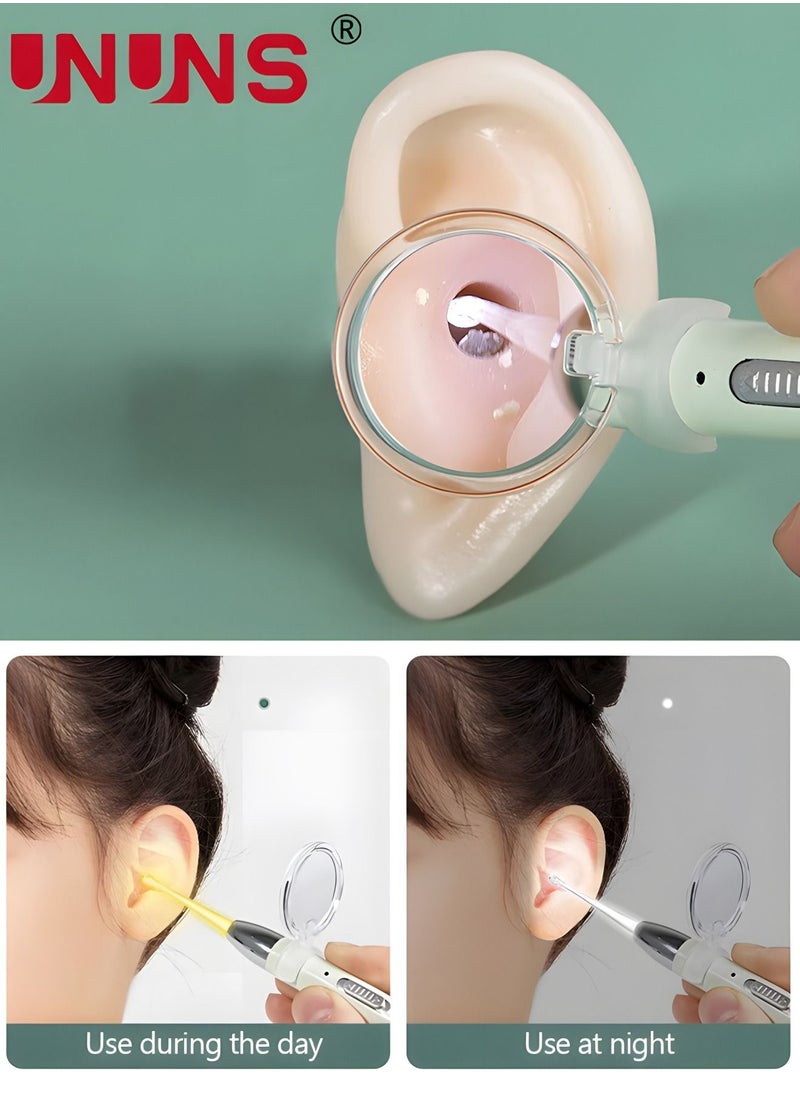 UNUNS Ear Wax Removal,Earwax Remover kit With Flashlight And 2 Interchangeable Heads,Ear Picker Clean Kit With Ear Forceps And Ear Spoons,2pcs  - Image 3