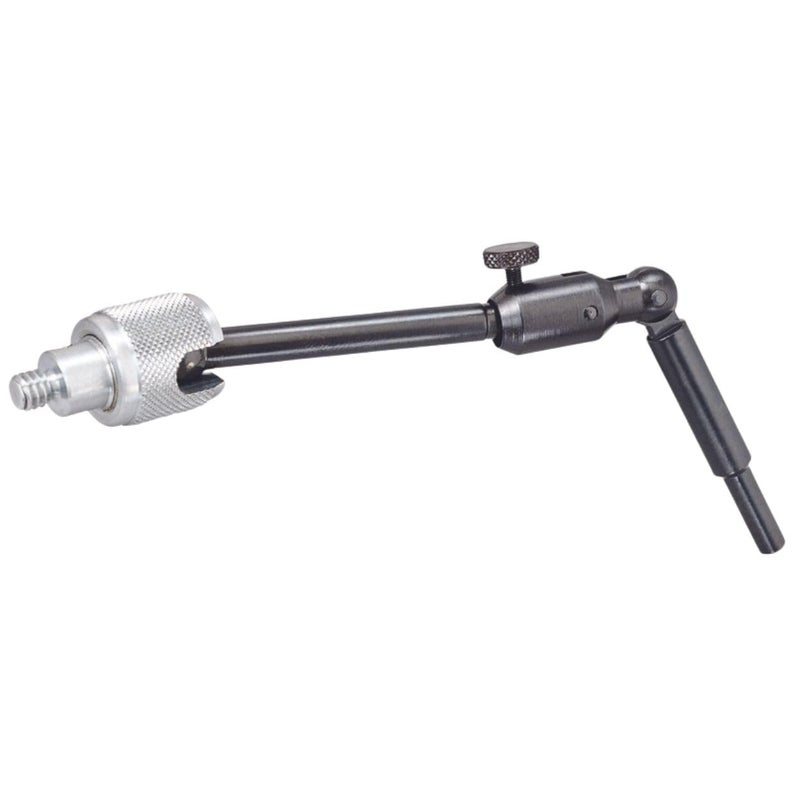 Starrett Magnetic Base Indicator Holder, Individual Component with Fine-Adjusting Screw - Ideal for Wood Working and Metal Working - 2" Upper Arm, 5/16" Diameter - 657F - Image 1