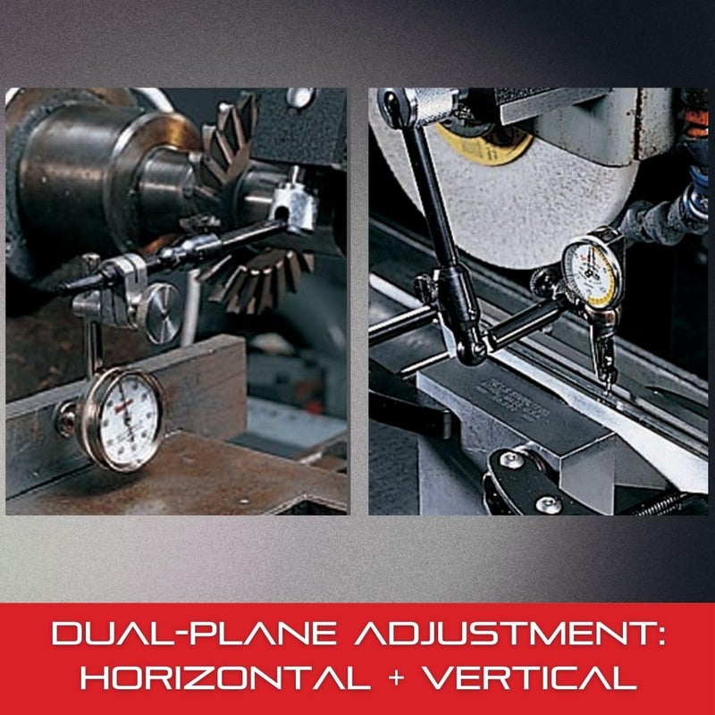 Starrett Magnetic Base Indicator Holder, Individual Component with Fine-Adjusting Screw - Ideal for Wood Working and Metal Working - 2" Upper Arm, 5/16" Diameter - 657F - Image 5