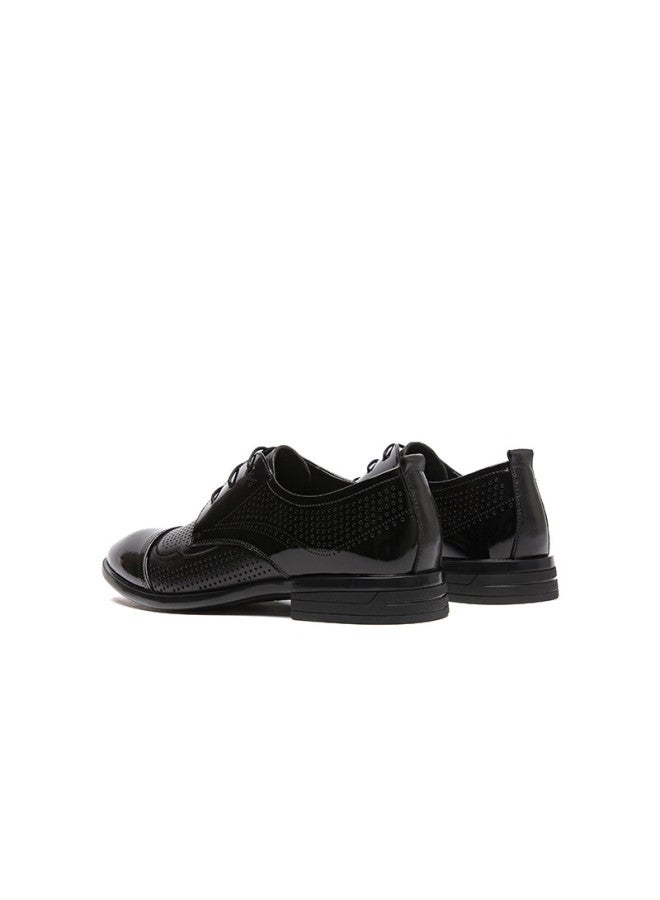 Red Dragonfly Formal Leather Shoes For Men, Hollow Breathable Business Leather Shoes, Commuter Derby Shoes, Work Shoes Wtl25002 Black Size 42 - Image 3