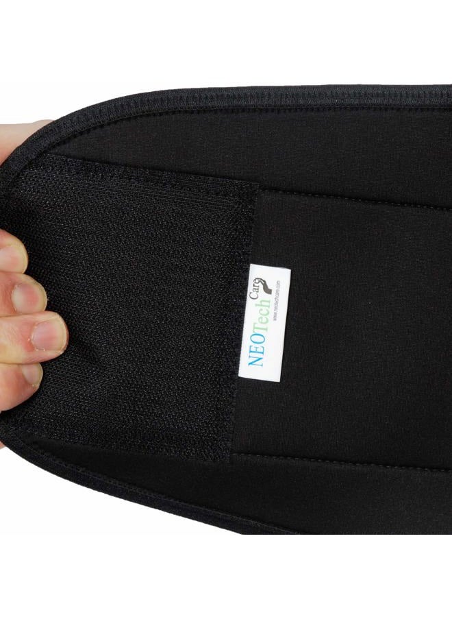 NeoTech Care Neoprene Back Brace, Lumbar Support with Double Banded Strong Compression Pull Straps - Brand - Black & Blue - Size L - Image 5