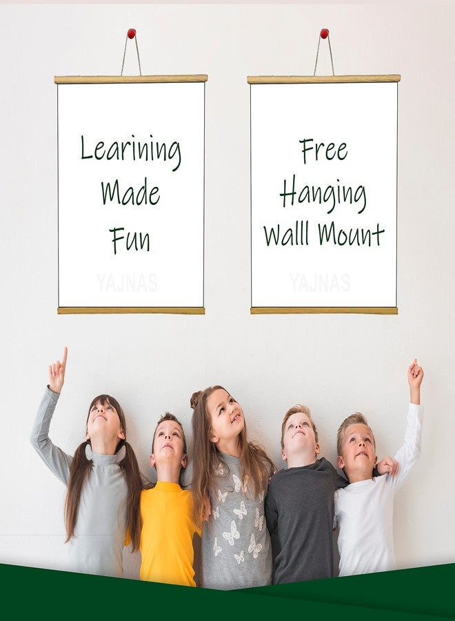 YAJNAS Roll up Wooden Black Board for Teaching Chalk Board Wall Hanging for Kids (18 x 23) (White (Pack of 6)) - Image 4
