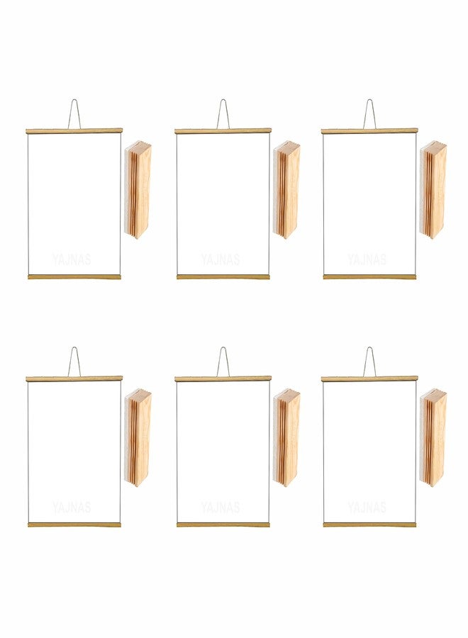 YAJNAS Roll up Wooden Black Board for Teaching Chalk Board Wall Hanging for Kids (18 x 23) (White (Pack of 6)) - Image 1