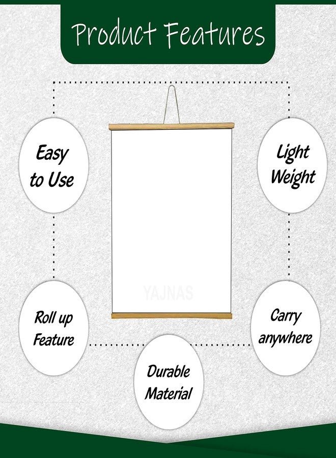 YAJNAS Roll up Wooden Black Board for Teaching Chalk Board Wall Hanging for Kids (18 x 23) (White (Pack of 6)) - Image 5