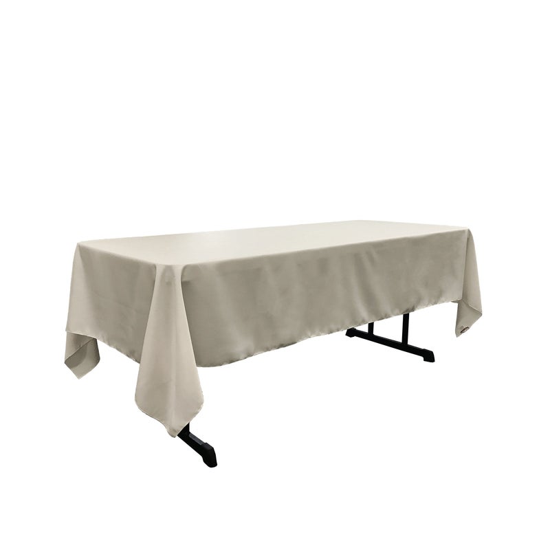 LA Linen Polyester Poplin Washable Rectangular Tablecloth Stain and Wrinkle Resistant Table Cover 60x102 Fabric Table Cloth for Dinning Kitchen Party Holiday 60 by 102Inch Gray Light