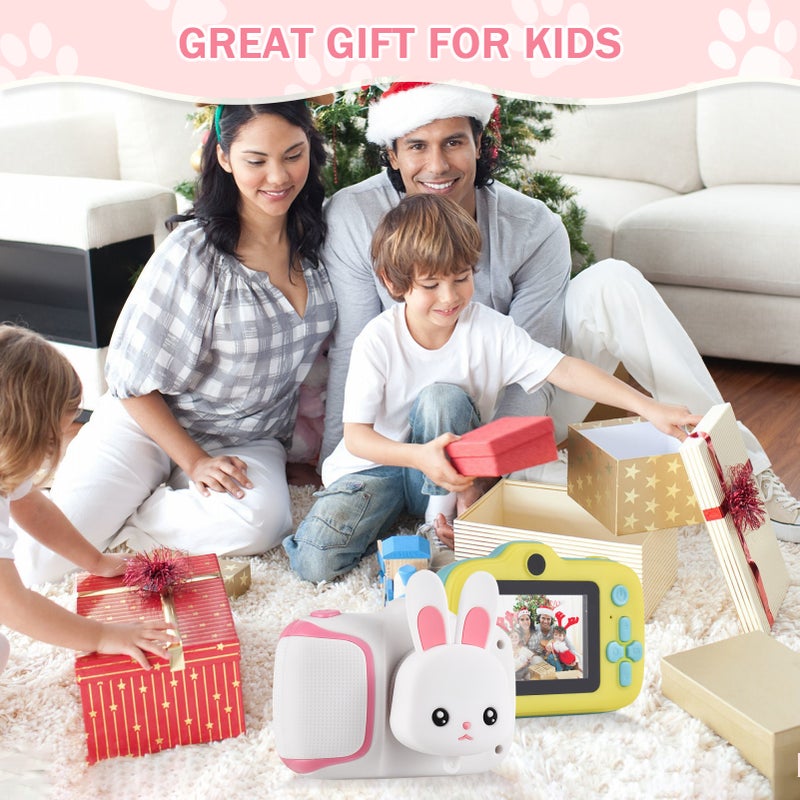 Kids Digital Camera White Mini Size 40M Photos 1080P Videos - 2.0 Inch Eye-Protecting IPS Screen Simple Operation Built-In Games for Kids Boys Girls Holiday Gifts - Image 3