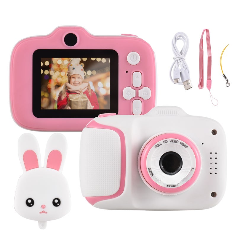 Kids Digital Camera White Mini Size 40M Photos 1080P Videos - 2.0 Inch Eye-Protecting IPS Screen Simple Operation Built-In Games for Kids Boys Girls Holiday Gifts - Image 1
