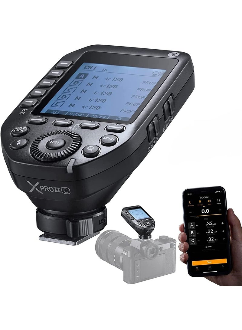 Godox XProII-C 2.4G Flash Trigger Transmitter TTL Autoflash 1/8000s Bluetooth Control, Scanning Function Compatible with Canon R5 R6 5D 6D, 60D, 50D, 500D 450D, 400D, 100D, 11 00D, M5, M3 DSLR Cameras - Image 1