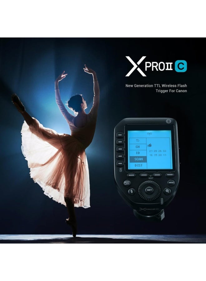 Godox XProII-C 2.4G Flash Trigger Transmitter TTL Autoflash 1/8000s Bluetooth Control, Scanning Function Compatible with Canon R5 R6 5D 6D, 60D, 50D, 500D 450D, 400D, 100D, 11 00D, M5, M3 DSLR Cameras - Image 3