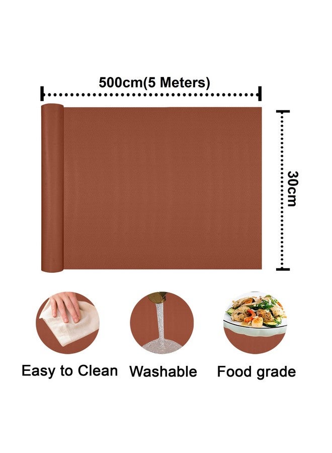 ElastPro (30 cm X 5 m) Brown EVA Food Grade Washable Anti Slip Mat/Sheet for Fridge, Shelf Liner, Table, Kitchen Drawer mat (Diamond Texture, Brown) - Image 2