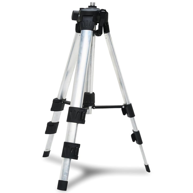 Tomahawk ® Adjustable Aluminium Alloy Laser Tripod Stand Holder with 3-Way Pan Head, Bubble Level and Extra 5/8" Thread, Feet Lock - Image 1