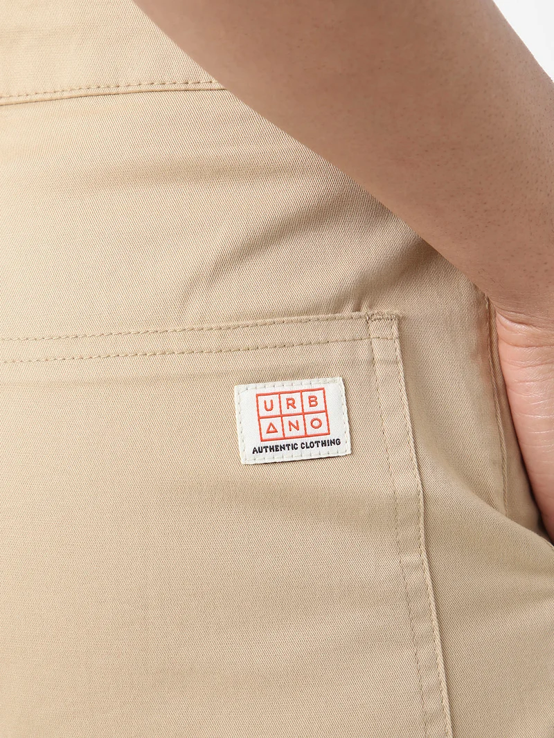 Urbano Fashion  Urbano Fashion Men's Beige Regular Fit Solid Cargo Chino Pant with 6 Pockets Stretchable for Men | Best Price UAE
