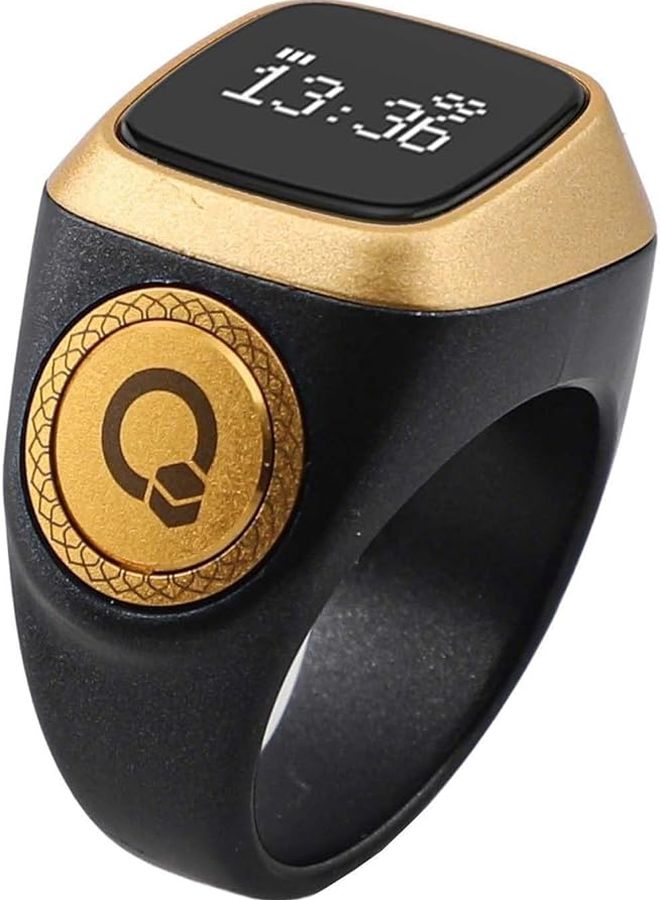 Smart Zikr Ring With Digital Tasbih Counter OLED Display Bluetooth App Black 22mm - Image 2