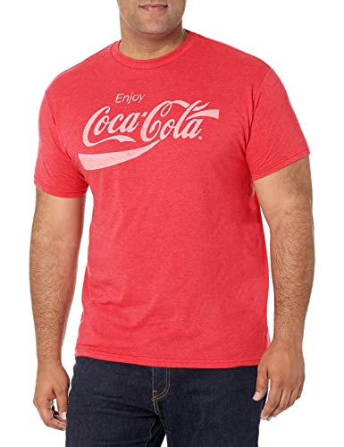 Coca-Cola Mens Coke Classic T Shirt, Red Heather, Large US