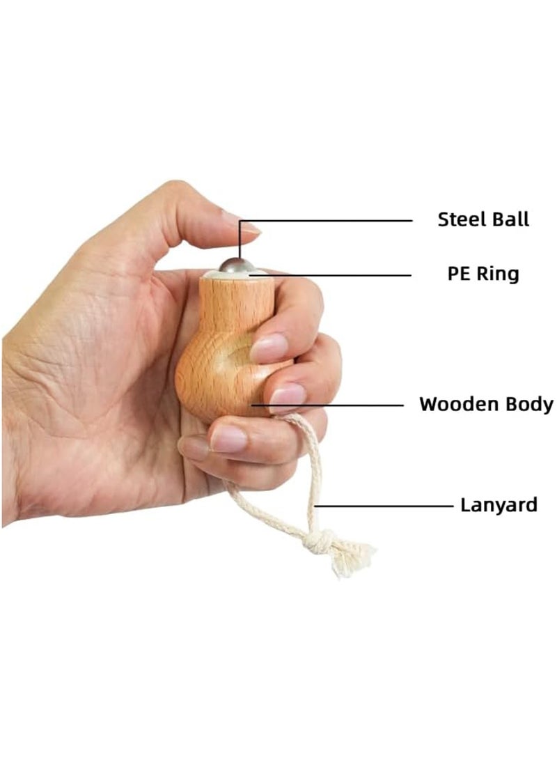 Excefore أسطوانة ثلجية خشبية للوجه مع كرة رولر فولاذية لتخفيف التوتر وتهدئة الأعصاب، أسطوانة ثلجية مهدئة للوجه والعينين، تخفيف الانتفاخ، تنشيط بشرتك بأناقة جليدية - Image 4