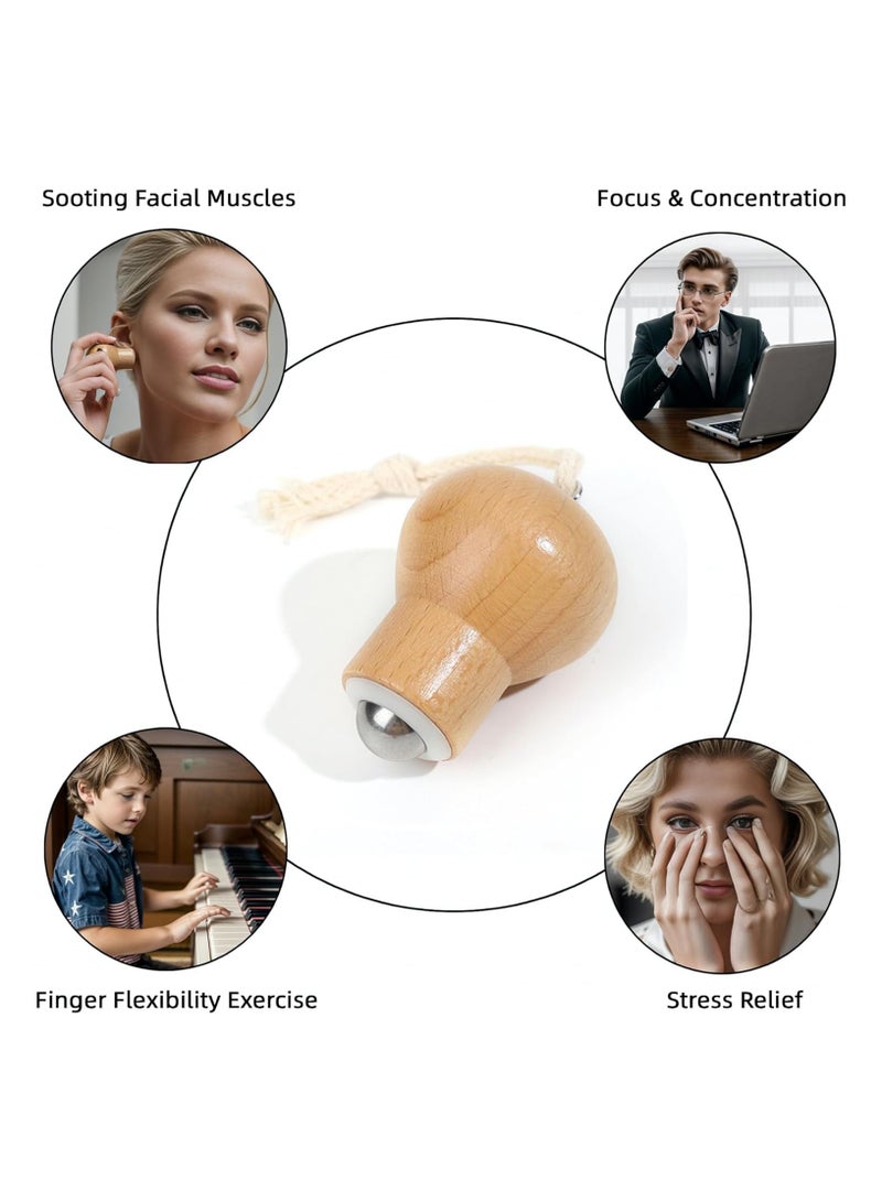 Excefore أسطوانة ثلجية خشبية للوجه مع كرة رولر فولاذية لتخفيف التوتر وتهدئة الأعصاب، أسطوانة ثلجية مهدئة للوجه والعينين، تخفيف الانتفاخ، تنشيط بشرتك بأناقة جليدية - Image 3