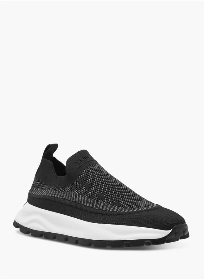 لي كوبر Men's Textured Slip-On Sneakers with Pull Tabs