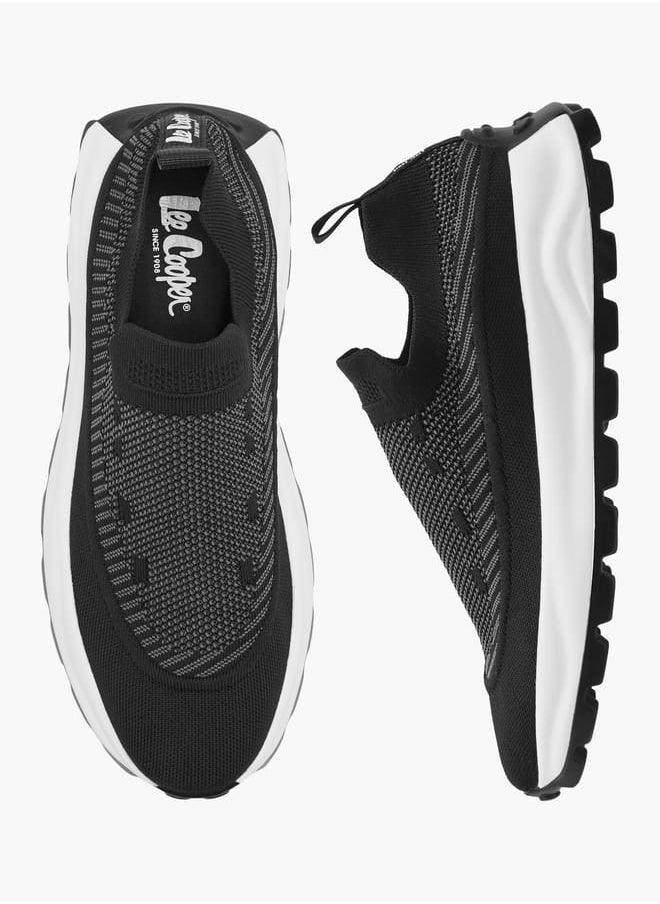 Lee Cooper Men's Textured Slip-On Sneakers with Pull Tabs  - Image 1
