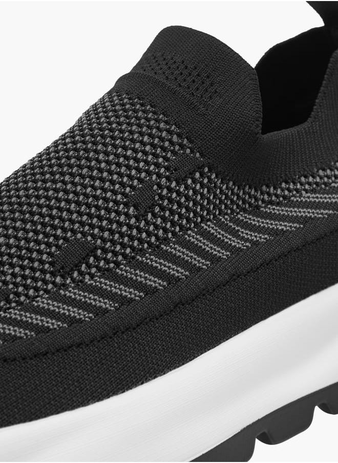 Lee Cooper Men's Textured Slip-On Sneakers with Pull Tabs  - Image 4