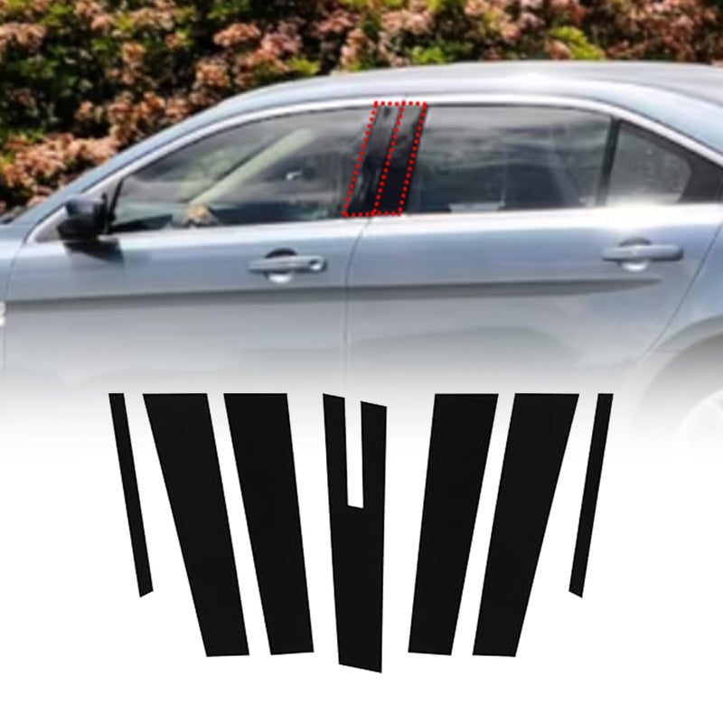 FZJDSD 7PCS Glossy Black Pillar Posts Decal Sticker Compatible with Ford Taurus 20102019 Black Window Pillar Posts Door Window Trim CoverDoor Window Cover Trim