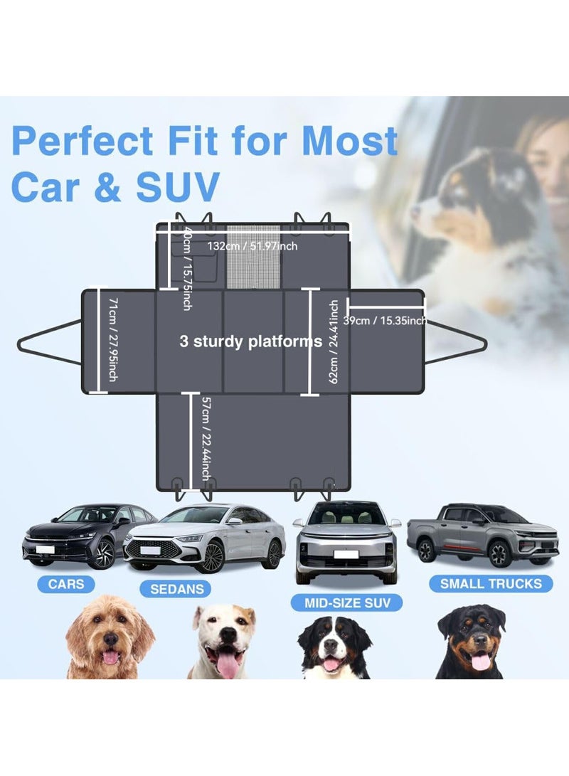 Dog Car Seat Cover for Back Seat, Back Seat  for Dogs with Hard Bottom , Scratchproof Hammock Design, Comfortable Travel for Dogs and Cats, Fits Cars SUVs - Image 2