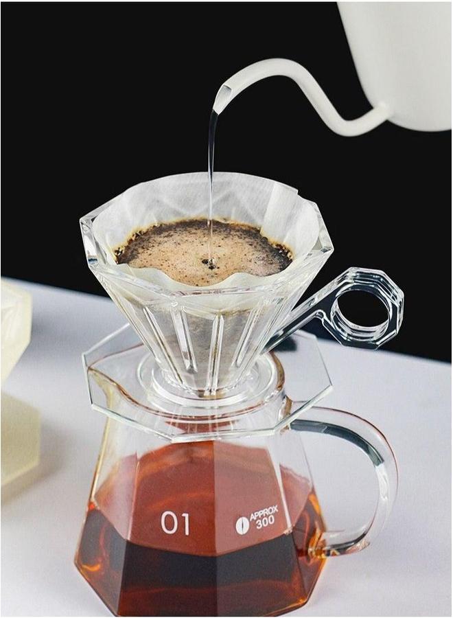 HOMESTAR V60 Drip Coffee Maker Set Manual Server Heat Resistant Glass Tea Pot With Espresso Pour Over Brewing Chemex Dripper Filter  - Image 1