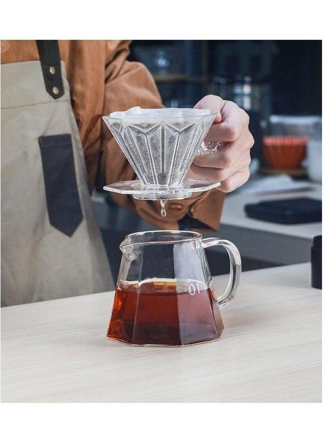 HOMESTAR V60 Drip Coffee Maker Set Manual Server Heat Resistant Glass Tea Pot With Espresso Pour Over Brewing Chemex Dripper Filter  - Image 2