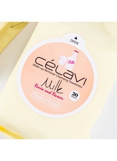 Celavi Cosmetics Celavi Makeup Remover Cleansing Wipes Removing Towelettes 2 Packs 60 Sheets (Milk)  - Image 3