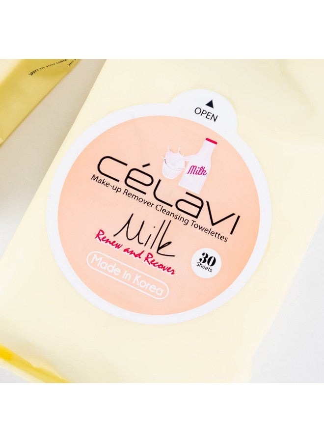 Celavi Cosmetics Celavi Makeup Remover Cleansing Wipes Removing Towelettes 2 Packs 60 Sheets (Milk) - Image 3