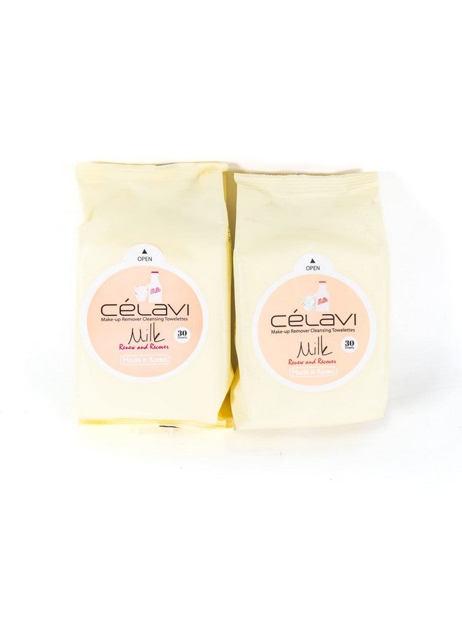 Celavi Cosmetics Celavi Makeup Remover Cleansing Wipes Removing Towelettes 2 Packs 60 Sheets (Milk) - Image 1