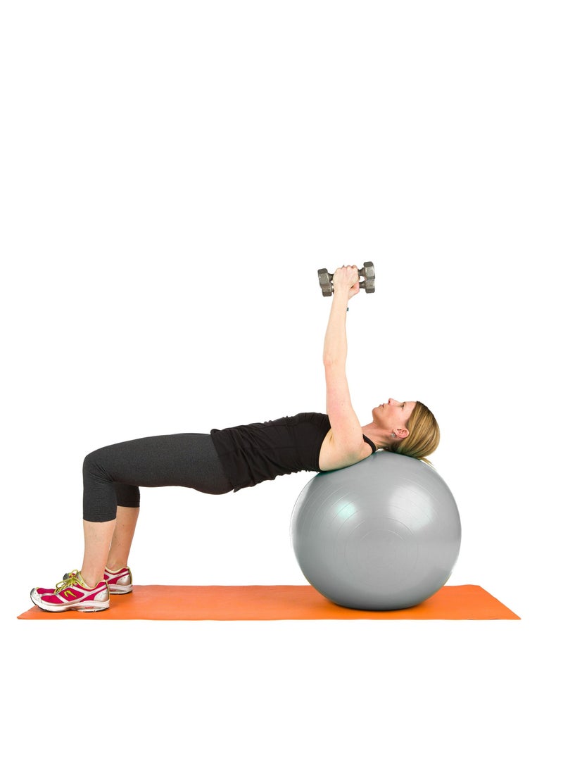 H PRO كرة تمارين اليوجا والبيلاتس مع مضخة سريعة ومقاومة للانفجار والانزلاق لتمارين التوازن في صالة الألعاب الرياضية المنزلية | فضي - Image 2