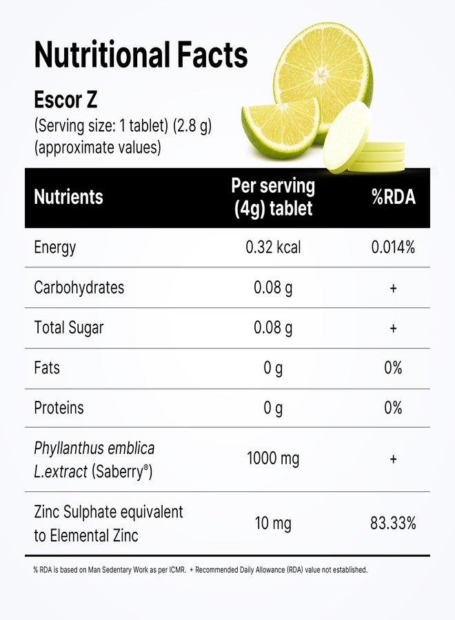 Escor-Z Effervescent Tablets Lime And Lemon Flavour 20 Tablets(Pack of 3) - Image 5