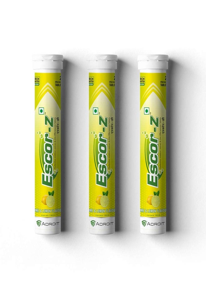 Escor-Z Effervescent Tablets Lime And Lemon Flavour 20 Tablets(Pack of 3) - Image 1
