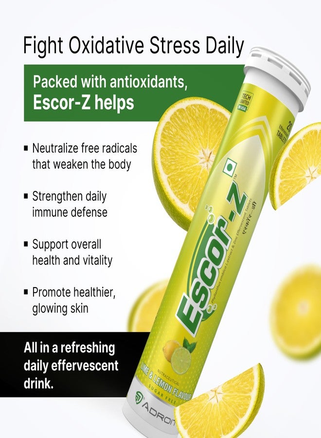 Escor-Z Effervescent Tablets Lime And Lemon Flavour 20 Tablets(Pack of 3) - Image 3