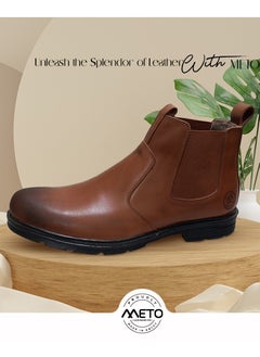 Meto Honey Chelsea lace-up boots made of genuine natural leather and a toe sole  - Image 2