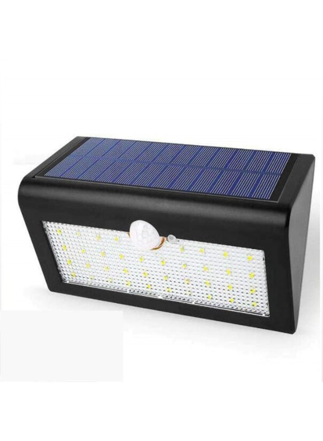 Solar Motion Sensor Lights Outdoor - 38LED Waterproof Wall Lamp, 600 Lumens White Light, 4400mAh Battery, 6-10m Detection, Black Security Light for Yard/Garage/Patio - Image 1