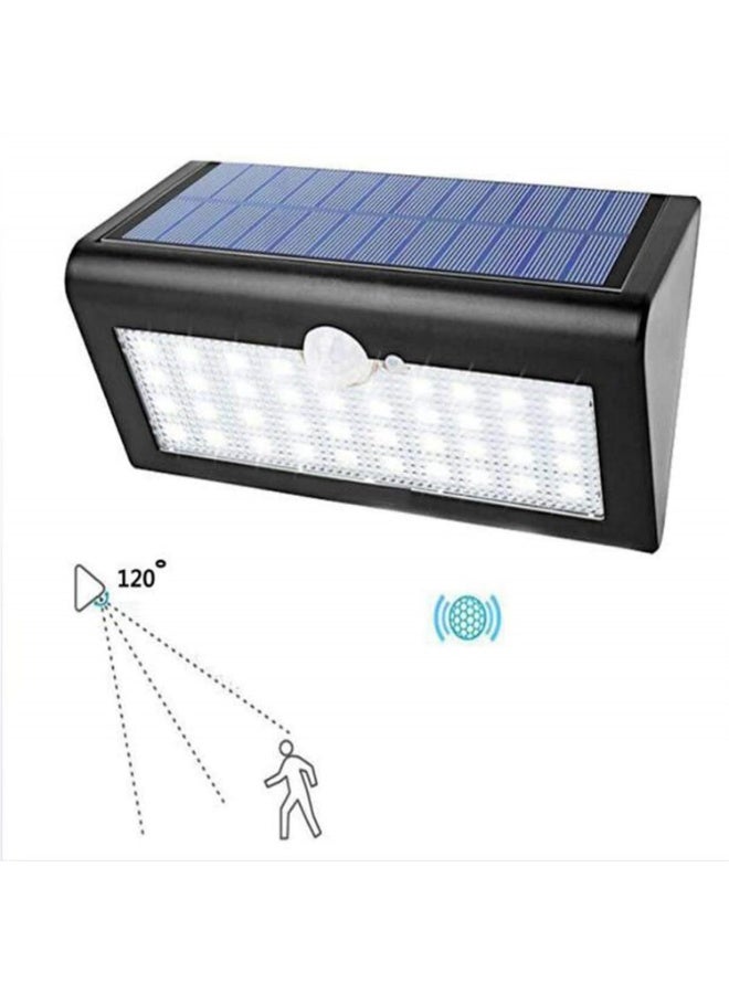 Solar Motion Sensor Lights Outdoor - 38LED Waterproof Wall Lamp, 600 Lumens White Light, 4400mAh Battery, 6-10m Detection, Black Security Light for Yard/Garage/Patio - Image 2
