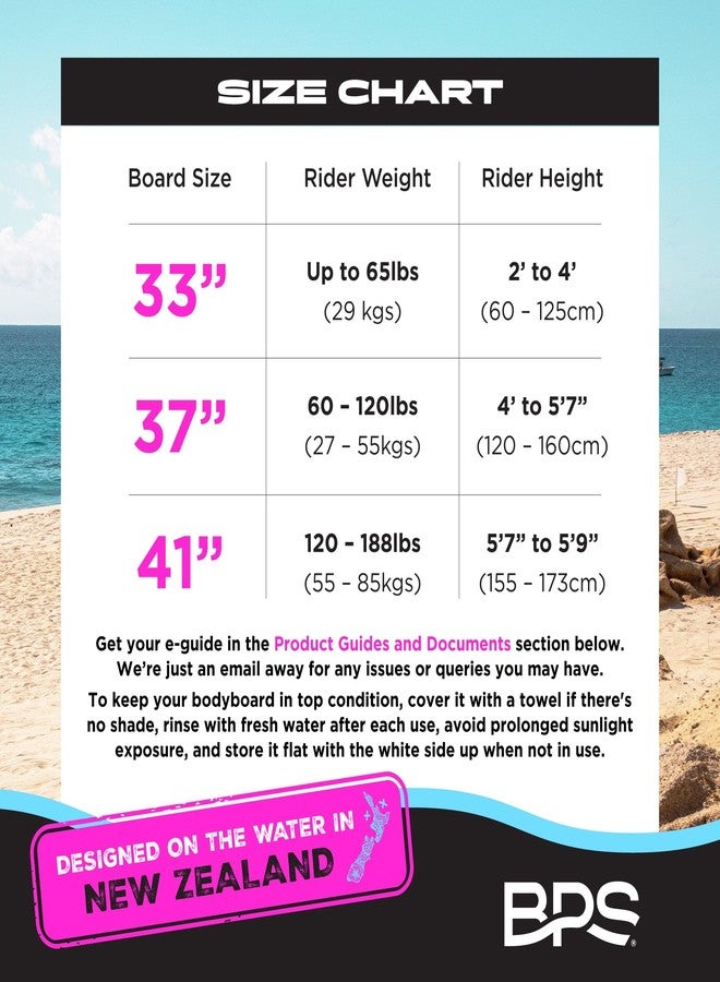 BPS 41 Inch Kids Adults Bodyboard with Bicep Leash (Blue / Purple) - Image 2