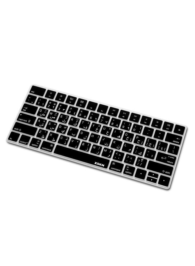 XSKN Arabic Language Ultra Thin Silicone Keyboard Skin Cover for Magic Keyboard 2015 Version US Layout (Black) - Image 4