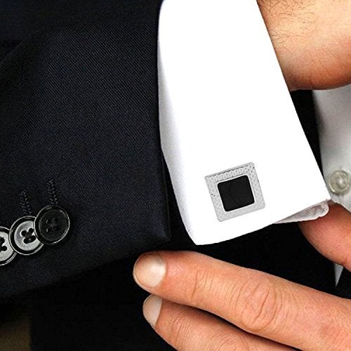 TRIPIN Cufflinks for Men Black Metal Cufflink set in a gift box - Image 2