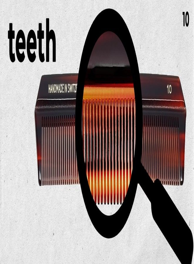 Speert #10 Handmade Narrow Tooth Comb Tortoise Havana Acetate Fine Straight Thin Detangling Parting Grooming Teasing Hair Styling Hairdresser Barber Hairdressing Wet Dry Pocket Travel Women Men Kids - Image 4
