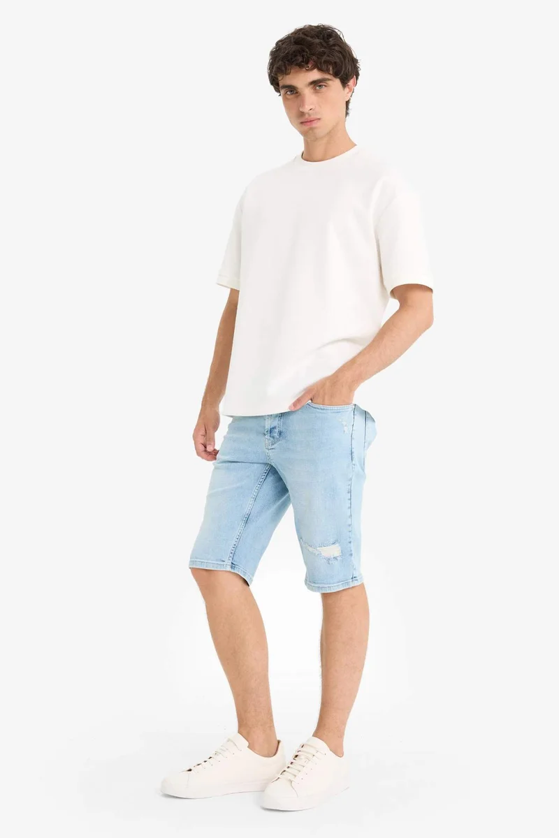 DeFacto Slim Fit Denim Bermuda Shorts