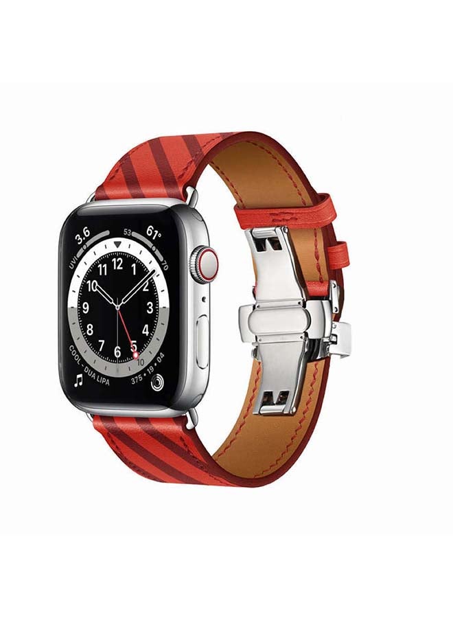 Perfii Replacement Band For Apple Watch Series 6/SE/5/4/3/2/1 Red Plum - Image 2