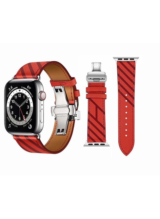 Perfii Replacement Band For Apple Watch Series 6/SE/5/4/3/2/1 Red Plum - Image 1