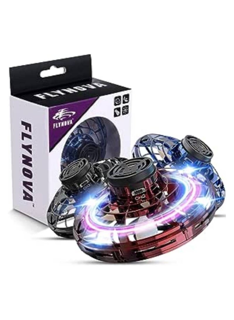 الإصبع ترقية رحلة الطيران الدوار لعبة الضغط للأطفال الكبار تعمل باليد يطير سبينر الطائرة بدون طيار أدى ضوء في الهواء الطلق لعبة ممتعة USB قابلة للشحن (أسود) - Image 1