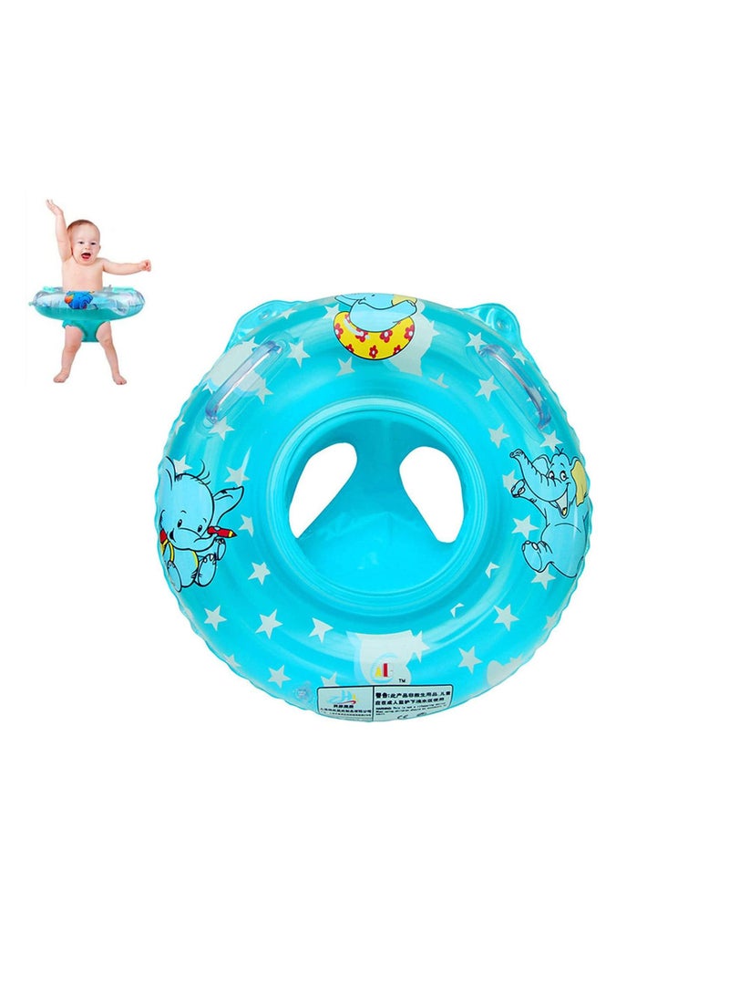 NIBEMINENT Swimming Float for Baby Baby's Underarm Circle Deepen Lap Seat With Leg Hole Elephant Pattern Handle Childrens' First Swim Bathtub Toys Pool Accessories 5 Months-3 Years - Image 1