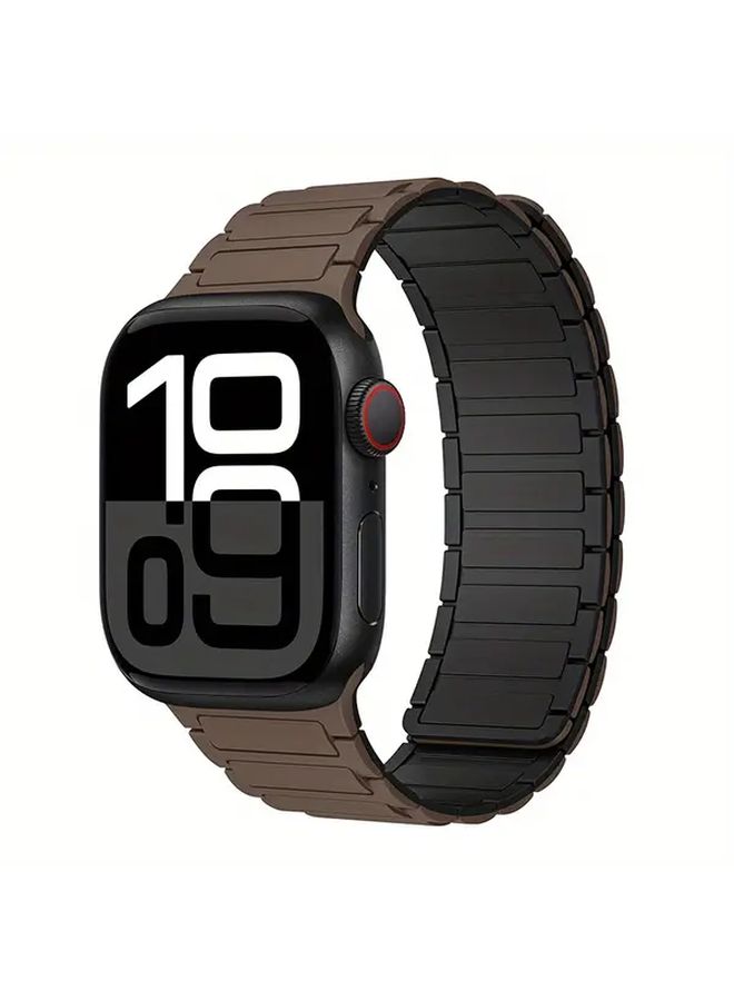 Chocolate Black Sport Band 38 40 41 42mm Fitness Tracker Strap Secure Foldover Clasp - Image 1